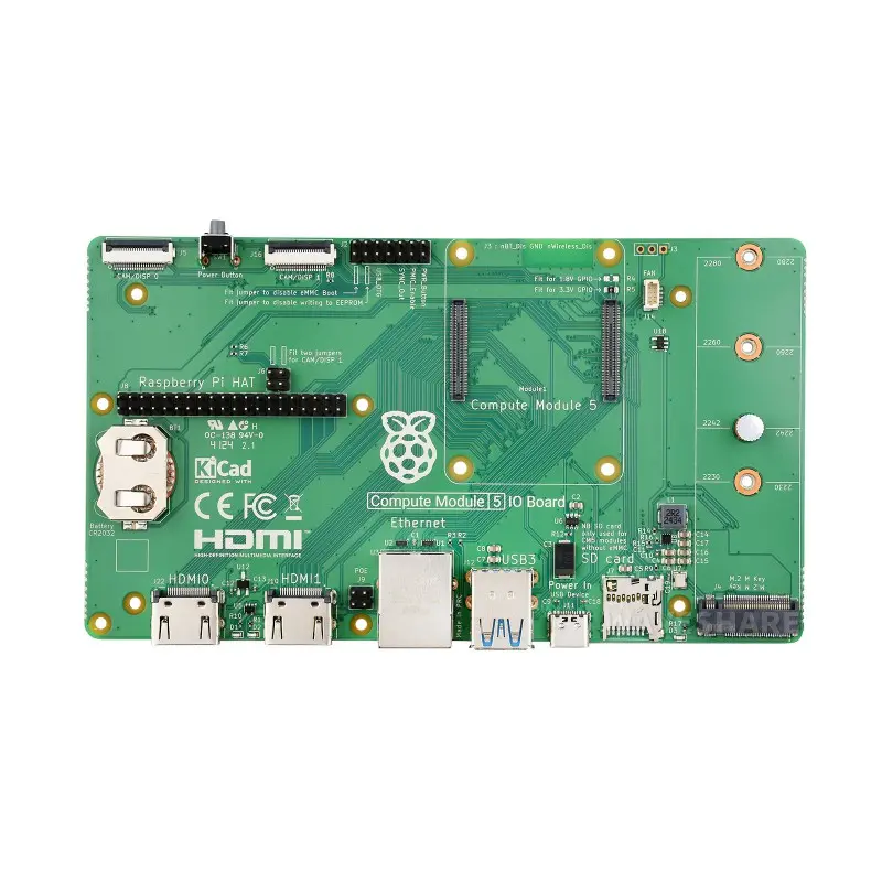 Raspberry Pi Compute Module 5 IO Board – บอร์ดขยายพอร์ตเชื่อมต่อประสิทธิภาพสูง
